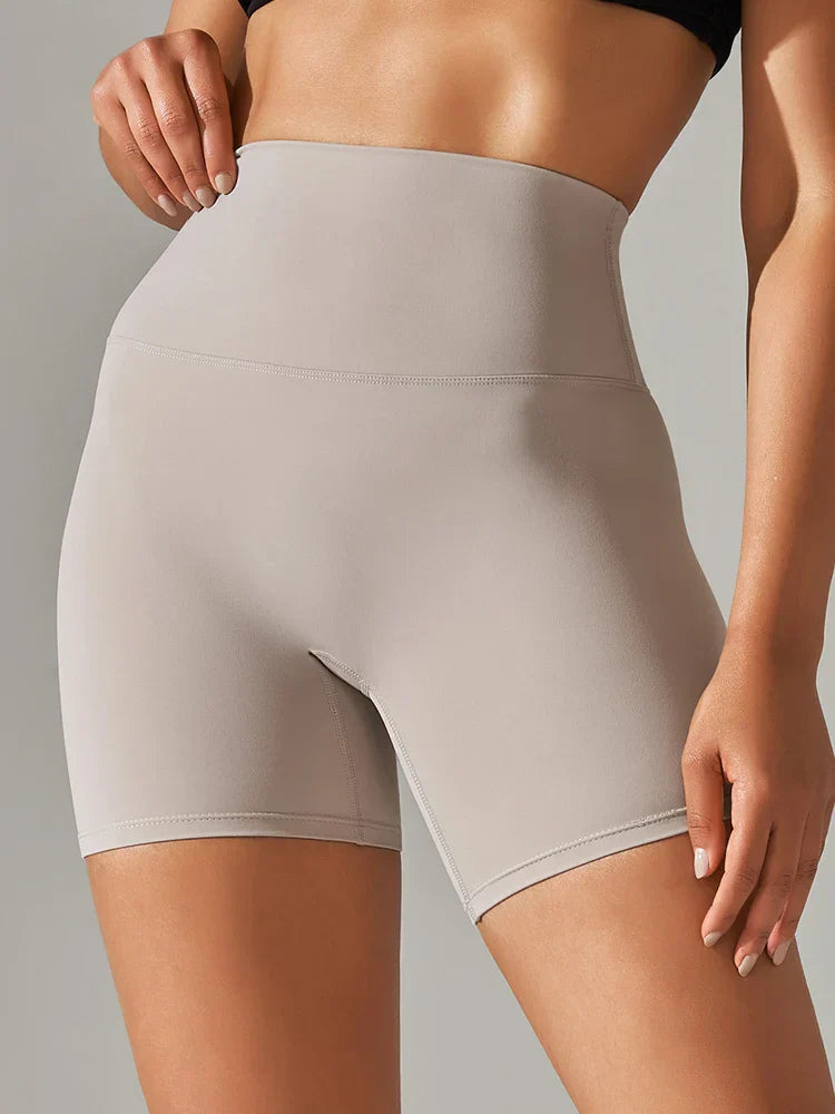 Damen Sport Yogashorts nahtlos elastisch komfortabel eng anliegend schwarz