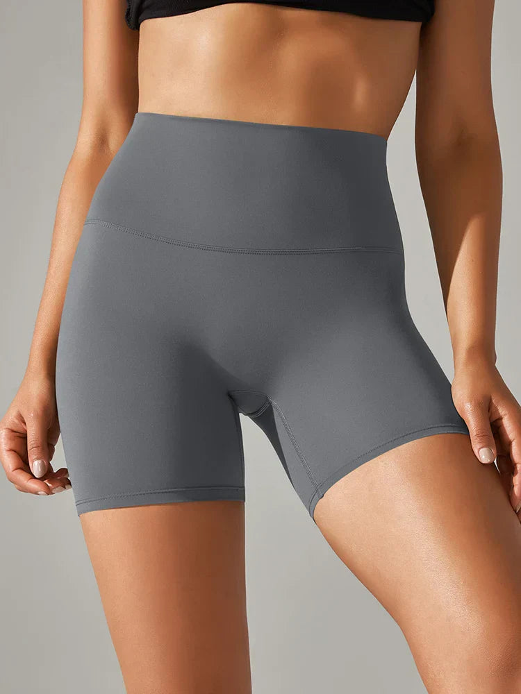 Damen Sport Yogashorts nahtlos elastisch eng anliegend bequem