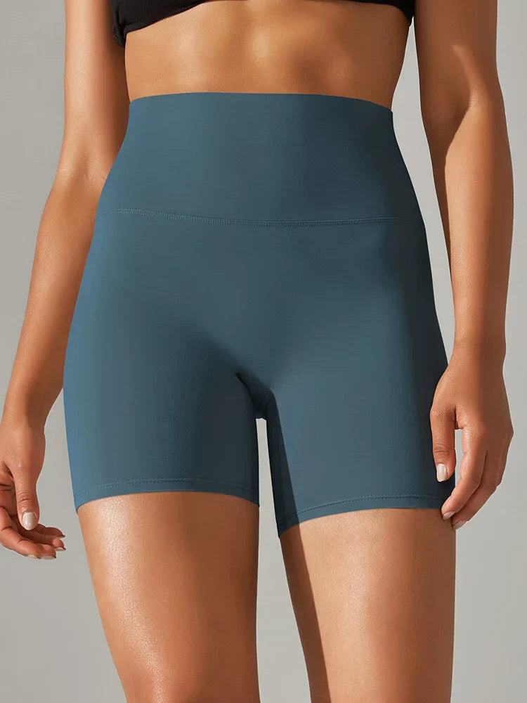 Damen Sport Yogashorts nahtlos elastisch atmungsaktiv eng anliegend