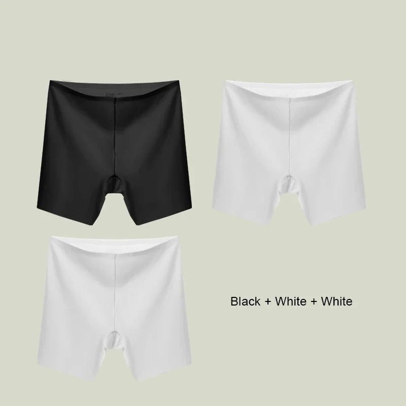 3er-Set nahtlose Anti-Scheuer Shorts Damen mit hohem Bund und Ice Silk Material